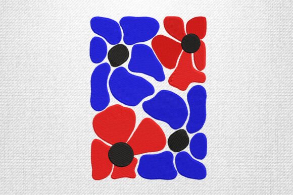 Review: Abstract Red Blue Floral Embroidery for Boutiques