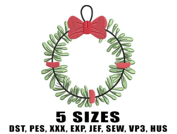 Review: Christmas Wreath Bow Embroidery Design