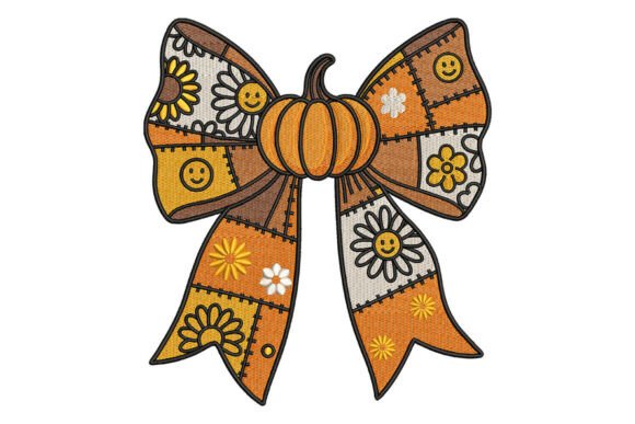 Review: Pumpkin Patchwork Bow Embroidery for Etsy